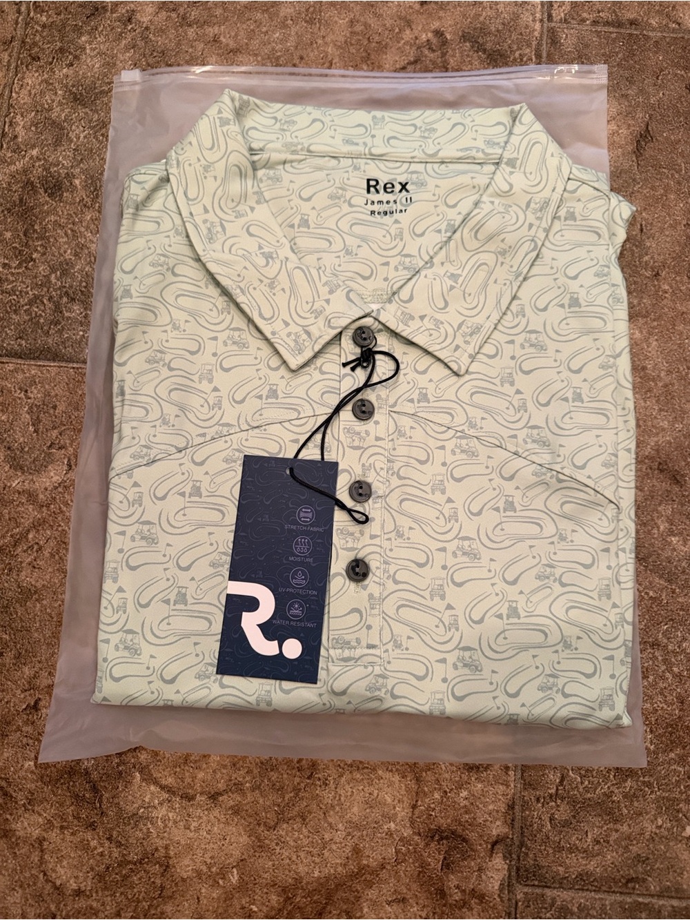 Men's Mint Patterned Polo